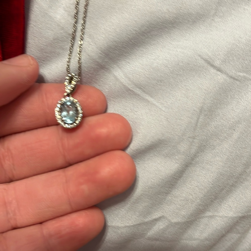 Blue diamond necklace